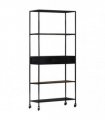 vidaXL Book Cabinet 80x35x180 cm Rough Mango Wood & Iron