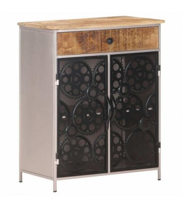 vidaXL Sideboard 60x35x75 cm Rough Mango Wood & Iron