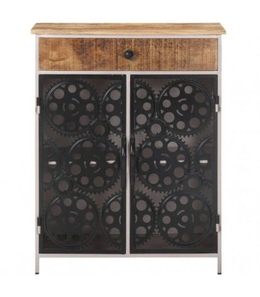 vidaXL Sideboard 60x35x75 cm Rough Mango Wood & Iron