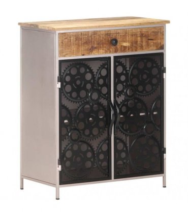 vidaXL Sideboard 60x35x75 cm Rough Mango Wood & Iron