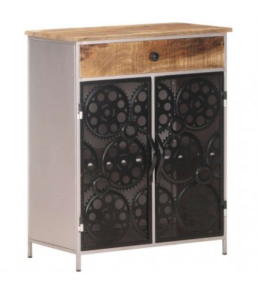 vidaXL Sideboard 60x35x75 cm Rough Mango Wood & Iron