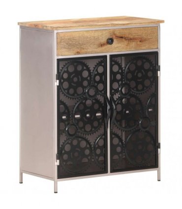 vidaXL Sideboard 60x35x75 cm Rough Mango Wood & Iron