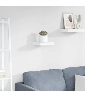 vidaXL Floating Wall Shelf High Gloss White 23x23,5x3,8 cm MDF