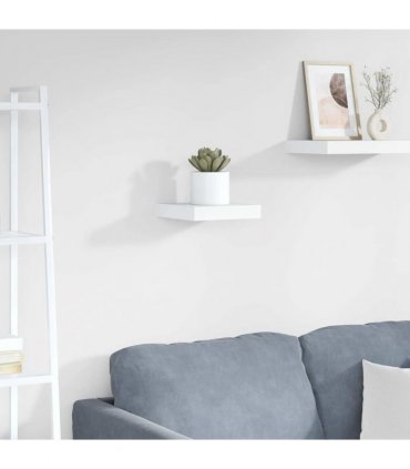 vidaXL Floating Wall Shelf High Gloss White 23x23,5x3,8 cm MDF