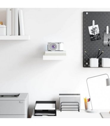 vidaXL Floating Wall Shelf High Gloss White 23x23,5x3,8 cm MDF