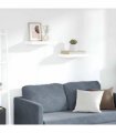 vidaXL Floating Wall Shelves 2 pcs High Gloss White 40x23.5x3.8 cm MDF