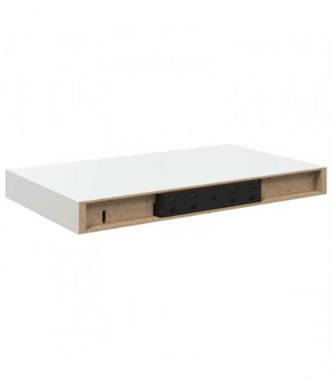 vidaXL Floating Wall Shelves 2 pcs High Gloss White 40x23.5x3.8 cm MDF
