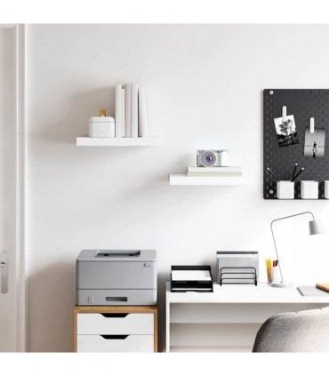 vidaXL Floating Wall Shelves 2 pcs High Gloss White 40x23.5x3.8 cm MDF