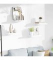 vidaXL Floating Wall Shelves 4 pcs High Gloss White 40x23.5x3.8 cm MDF