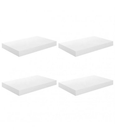 vidaXL Floating Wall Shelves 4 pcs High Gloss White 40x23.5x3.8 cm MDF
