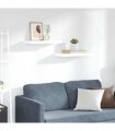 vidaXL Floating Wall Shelves 2 pcs High Gloss White 50x23.5x3.8 cm MDF