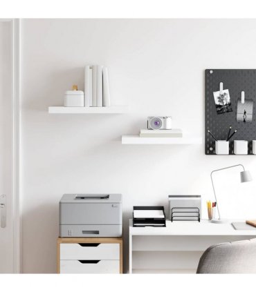 vidaXL Floating Wall Shelves 2 pcs High Gloss White 50x23.5x3.8 cm MDF