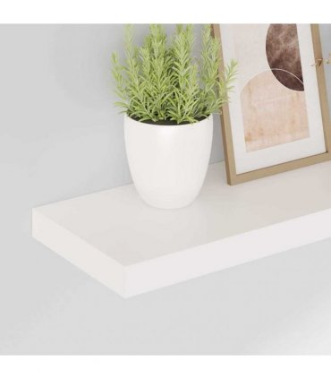 vidaXL Floating Wall Shelves 2 pcs High Gloss White 50x23.5x3.8 cm MDF
