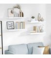 vidaXL Floating Wall Shelves 4 pcs High Gloss White 60x23,5x3,8 cm MDF
