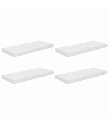 vidaXL Floating Wall Shelves 4 pcs High Gloss White 60x23,5x3,8 cm MDF