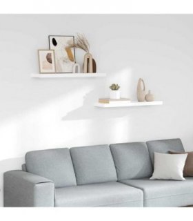 vidaXL Floating Wall Shelves 2 pcs High Gloss White 80x23,5x3,8 cm MDF