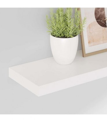 vidaXL Floating Wall Shelves 2 pcs High Gloss White 80x23,5x3,8 cm MDF