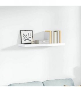 vidaXL Floating Wall Shelf High Gloss White 90x23,5x3,8 cm MDF