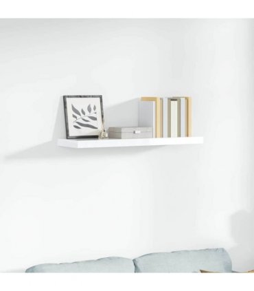 vidaXL Floating Wall Shelf High Gloss White 90x23,5x3,8 cm MDF