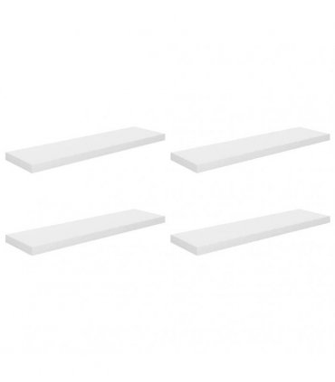 vidaXL Floating Wall Shelves 4 pcs High Gloss White 90x23,5x3,8 cm MDF