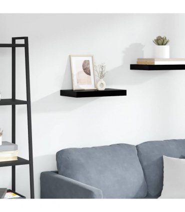 vidaXL Floating Wall Shelf High Gloss Black 40x23.5x3.8 cm MDF