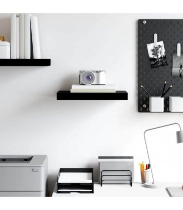 vidaXL Floating Wall Shelf High Gloss Black 40x23.5x3.8 cm MDF