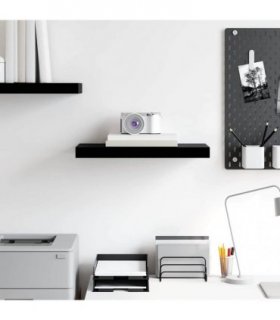 vidaXL Floating Wall Shelf High Gloss Black 50x23.5x3.8 cm MDF