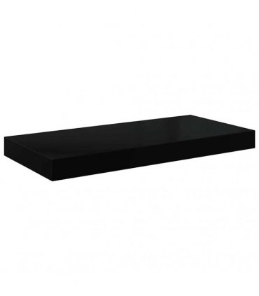 vidaXL Floating Wall Shelves 2 pcs High Gloss Black 50x23.5x3.8 cm MDF