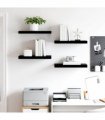 vidaXL Floating Wall Shelves 4 pcs High Gloss Black 50x23.5x3.8 cm MDF