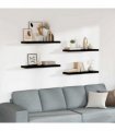 vidaXL Floating Wall Shelves 4 pcs High Gloss Black 80x23,5x3,8 cm MDF