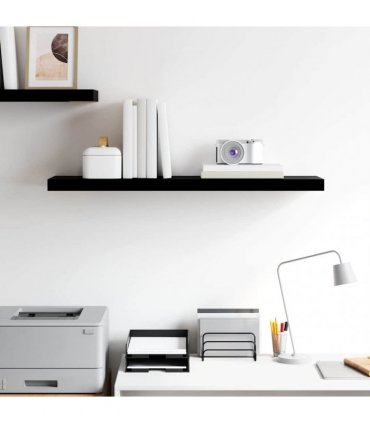 vidaXL Floating Wall Shelf High Gloss Black 90x23,5x3,8 cm MDF