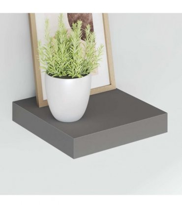 vidaXL Floating Wall Shelves 4 pcs High Gloss Grey 23x23,5x3,8 cm MDF