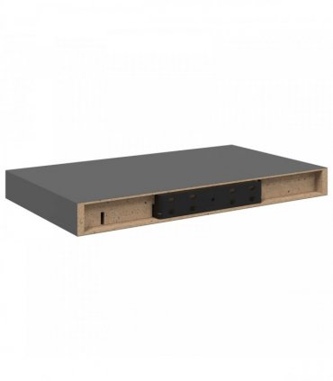 vidaXL Floating Wall Shelves 2 pcs High Gloss Grey 40x23.5x3.8 cm MDF