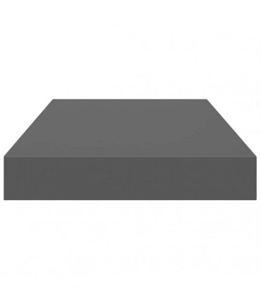 vidaXL Floating Wall Shelves 2 pcs High Gloss Grey 40x23.5x3.8 cm MDF