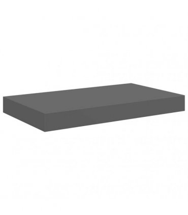vidaXL Floating Wall Shelves 2 pcs High Gloss Grey 40x23.5x3.8 cm MDF