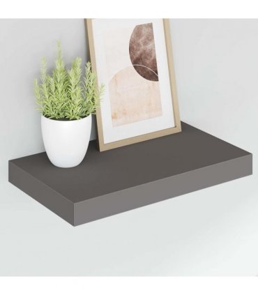 vidaXL Floating Wall Shelves 4 pcs High Gloss Grey 40x23.5x3.8 cm MDF
