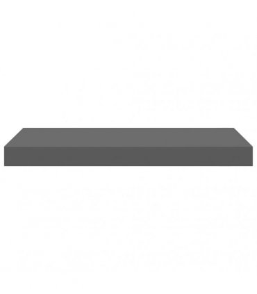 vidaXL Floating Wall Shelves 2 pcs High Gloss Grey 50x23.5x3.8 cm MDF