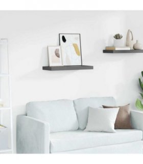 vidaXL Floating Wall Shelf High Gloss Grey 60x23,5x3,8 cm MDF