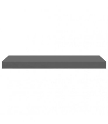 vidaXL Floating Wall Shelf High Gloss Grey 60x23,5x3,8 cm MDF