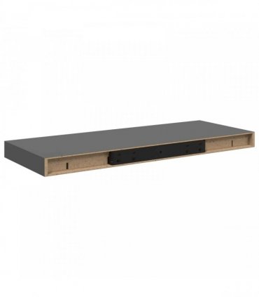 vidaXL Floating Wall Shelves 2 pcs High Gloss Grey 60x23,5x3,8 cm MDF