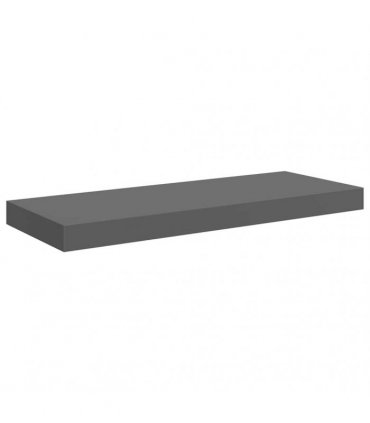vidaXL Floating Wall Shelves 2 pcs High Gloss Grey 60x23,5x3,8 cm MDF