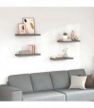 vidaXL Floating Wall Shelves 4 pcs High Gloss Grey 60x23,5x3,8 cm MDF