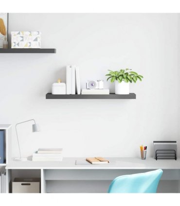 vidaXL Floating Wall Shelf High Gloss Grey 80x23,5x3,8 cm MDF