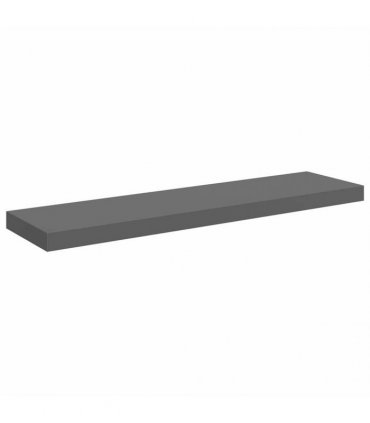 vidaXL Floating Wall Shelves 4 pcs High Gloss Grey 90x23,5x3,8 cm MDF
