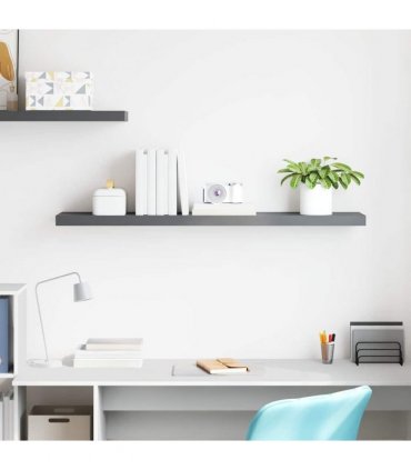 vidaXL Floating Wall Shelf High Gloss Grey 120x23,5x3,8 cm MDF