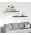 vidaXL Floating Wall Shelves 2 pcs High Gloss Grey 120x23,5x3,8 cm MDF