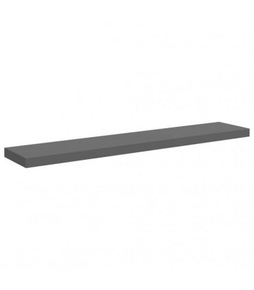 vidaXL Floating Wall Shelves 2 pcs High Gloss Grey 120x23,5x3,8 cm MDF