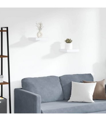 vidaXL Floating Wall Shelves 2 pcs White 23x23,5x3,8 cm MDF
