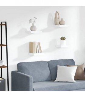 vidaXL Floating Wall Shelves 4 pcs White 23x23,5x3,8 cm MDF