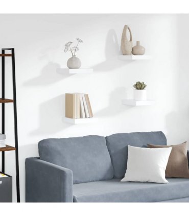 vidaXL Floating Wall Shelves 4 pcs White 23x23,5x3,8 cm MDF